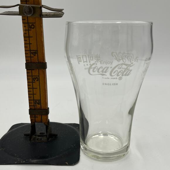 2 Vintage Coca-Cola Glasses One Size Green Embossed Libbey Collectibles - Picture 2 of 7